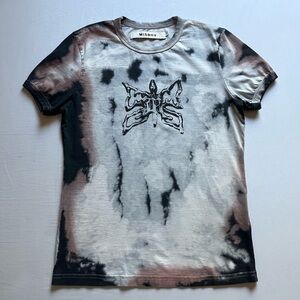 MISBHV black great brown tie dye butterfly print short sleeve baby tee